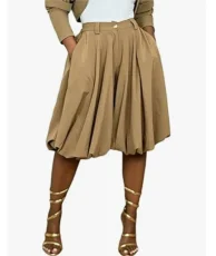 Press Pleated Loose Wide Leg Seventh Pants LSD-2841