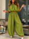 Solid Color Sleeveless Crop Top Lantern Pants Suit HNIF-YY043