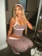 Polka Dots Print Sling Two Piece Pants Set SHMF-6209