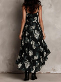 Print Sling Irregular Maxi Dress GWDS-260418