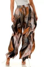 High Waist Print Ruffles Loose Pants LSD-2799