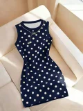 Print Sleeveless O Neck Mini Dress GSRX-755