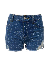 Fashion Washed Hot Drill Holes Denim Short LSD-2816