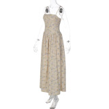 Floral Print Spaghetti-Strap Maxi Dress LJSF-D6421412X