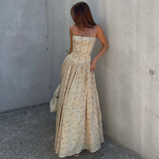 Floral Print Spaghetti-Strap Maxi Dress LJSF-D6421412X