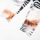 Sexy Halterneck Backless Print Seventh Jumpsuit MXBF-J26JP173