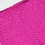 Solid Color Halterneck Two Piece Pants Set CYA-902385