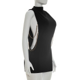 Sexy Sleeveless Chain Mini Dress MXBF-J26DS135