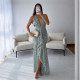 Halterneck Print Sleeveless Maxi Dress CYA-902383