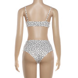 Polka Dots Print See Through Bikinis 3 Piece Swimsuit GZJQ-K6S08889A