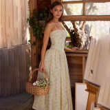 Floral Print Spaghetti-Strap Maxi Dress LJSF-D6421412X