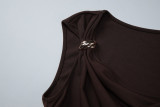 Solid Color Sleeveless Ruched Top LJSF-T6321338X