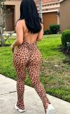 Print Halterneck Tie Up Backless Jumpsuit CM-60525