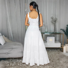Solid Color Sleeveless Loose Two Piece Skirt Set CYA-902327