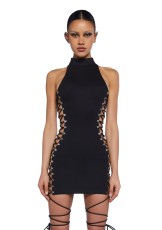 Sleeveless Hollow Out Bandage Dress GFCF-1479