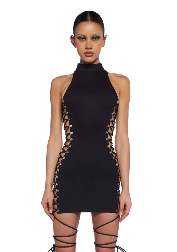 Sleeveless Hollow Out Bandage Dress GFCF-1479