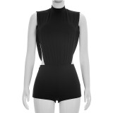 Solid Color Sleeveless Romper GDSF-J26RP174