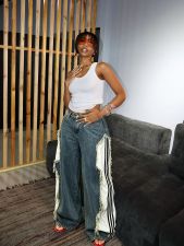 Plus Size Stripe Patchwork Loose Straight Jeans GYLN-1652
