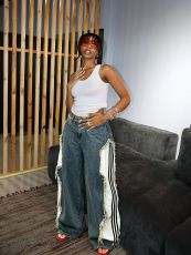 Plus Size Stripe Patchwork Loose Straight Jeans GYLN-1652