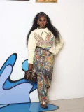 Plus Size Dyeing Printing Loose Jeans GYLN-9455