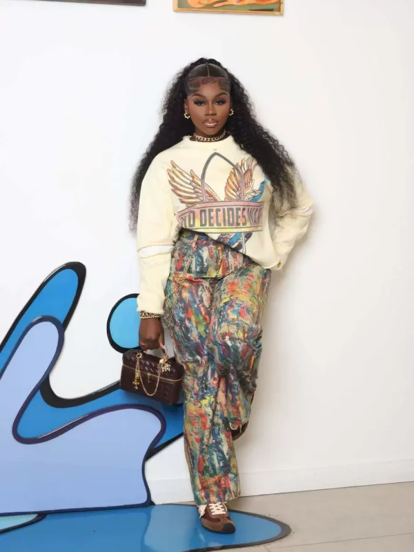 Plus Size Dyeing Printing Loose Jeans GYLN-9455