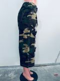 Camouflage Print Loose Holes Jeans ORY-5279
