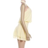 Halterneck Sleeveless Backless Mini Dress GYME-K6D06396A