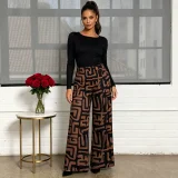 Plus Size Print Casual Straight Pants QMZF-2168