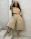 Solid Color Ruched Wide Leg Pant LSD-2849