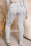 Solid Color Multi-pockets Casual Pants SHD-8003