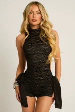Lace Sleeveless Tie Up Romper GSZM-C26RP203