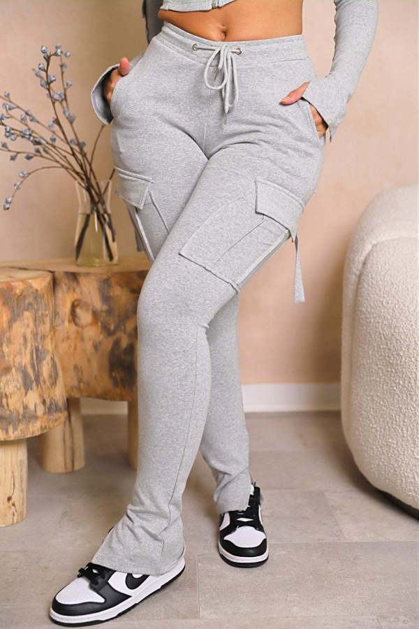 Solid Color Multi-pockets Casual Pants SHD-8003