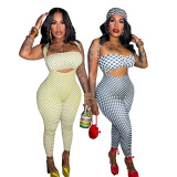 Polka Dot Print Tube Top Three Piece Set SFY-879