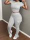 Solid Color Pleated Flare Pants Two-Piece Set SHD-8000