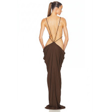 Sleeveless Solid Color Backless Maxi Dress GSZM-D26DS164