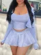 Solid Color Sling Vest+Long Sleeve Coat+Skirt 3 Piece Set SHD-8002
