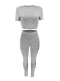 Solid Color Pleated Flare Pants Two-Piece Set SHD-8000