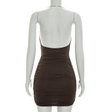 Halterneck Backless Sleeveless Mini Dress GSZM-D26DS162