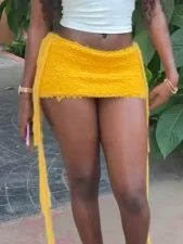 Raw Edge Tassel Mini Skirts XMCS-cs061013