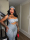 Polka Dot Print Tube Top Three Piece Set SFY-879