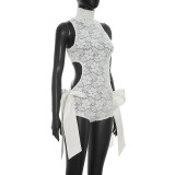 Lace Sleeveless Tie Up Romper GSZM-C26RP203