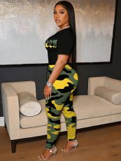 Camouflage Print Short Sleeve Short 2 Piece Set SHD-8001