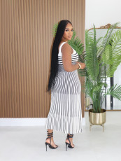 Stripe Sleeveless Midi Dress SFY-872