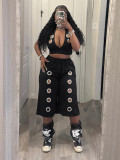 Halterneck Backless Vest Loose Two Piece Pants Set SFY-876