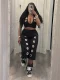 Halterneck Backless Vest Loose Two Piece Pants Set SFY-876