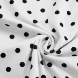 Polka Dot Print Lace Patchwork Mini Dress GSZM-D26DS140