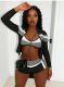 Color Block Coat Two Piece Shorts Set(Without Underwear) SHD-8005