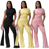 Single Shoulder Ruched Jumpsuit YF-11025