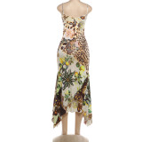 Sexy Backless Print Maxi Dress DLSF-K6D07022A