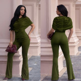 Solid Color Wide Leg Jumpsuit GFYX-7651